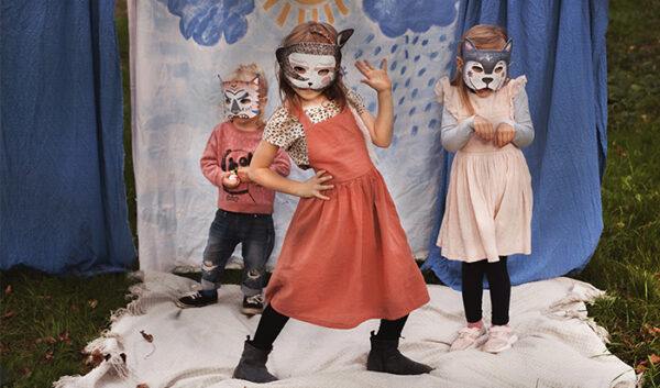 maski zwierząt och buu, edukacja emocjonalna, zabawa, dzieci w maskach